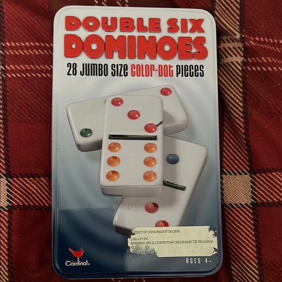 Double Six Dominoes Set with Color Dots - Picture 1 of 3